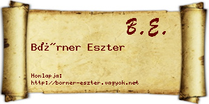 Börner Eszter névjegykártya
